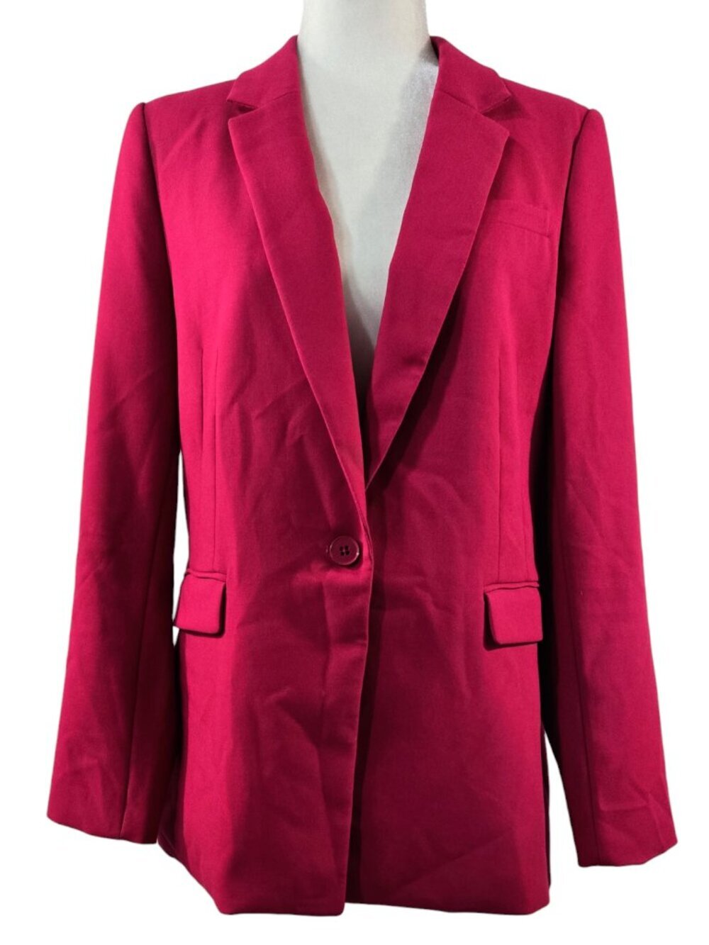 White House Black Market Dark Pink One Button Blazer Barbie Career Preppy